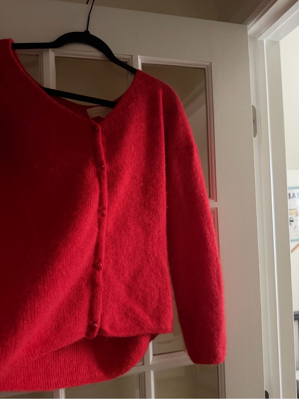 Sézane Barry Cardigan Red Mohair Blend Sweater Size M - Picture 6 of 10
